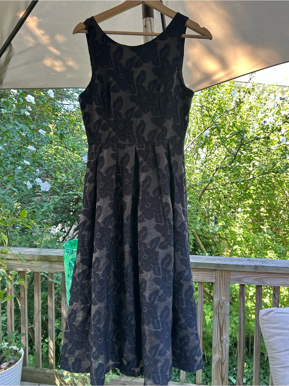 Elegant Black Floral A-Line Dress